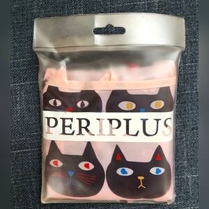 NWT, Pepipus Unisex Pink Cat Japanese Reusable Shopping Bag Tote Inside Pocket